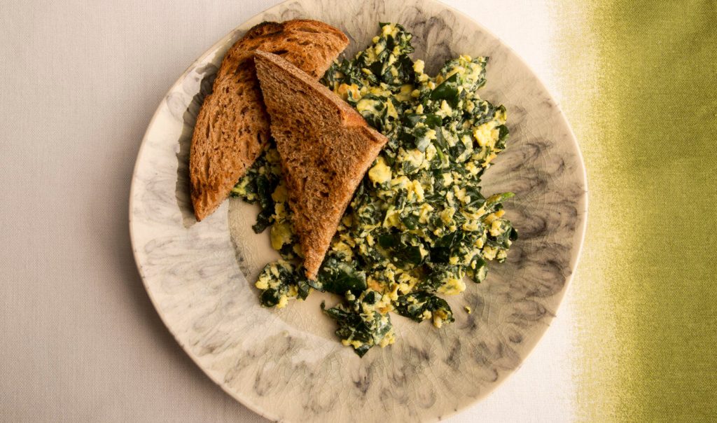 Kale & Cheddar Scrambled Eggs Cook for Your Life